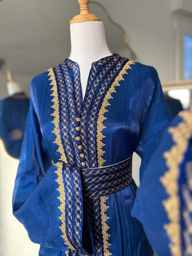 Takchita Organza Goldy - Bleu Royal