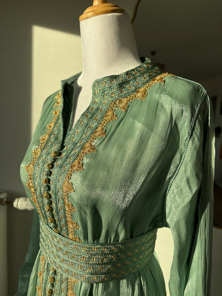 Takchita Organza Goldy - Emeraude
