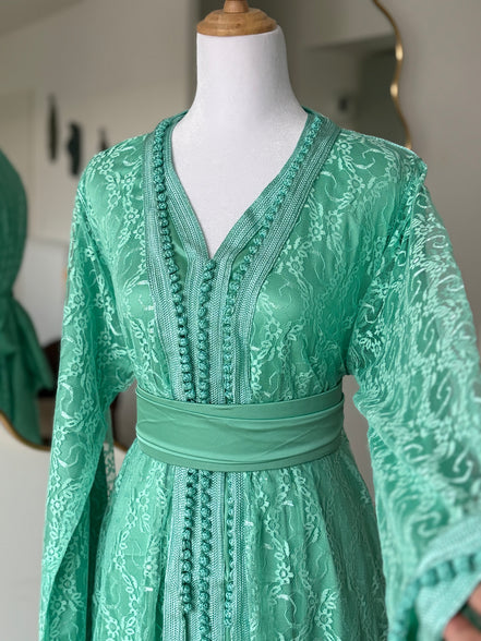 Takchita dentelle - Turquoise