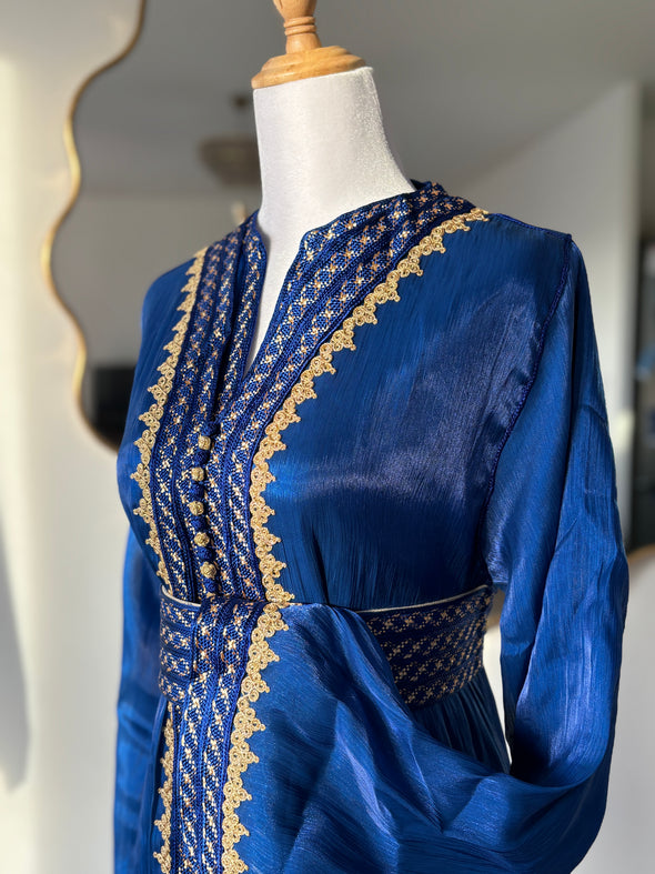 Takchita Organza Goldy - Bleu Royal