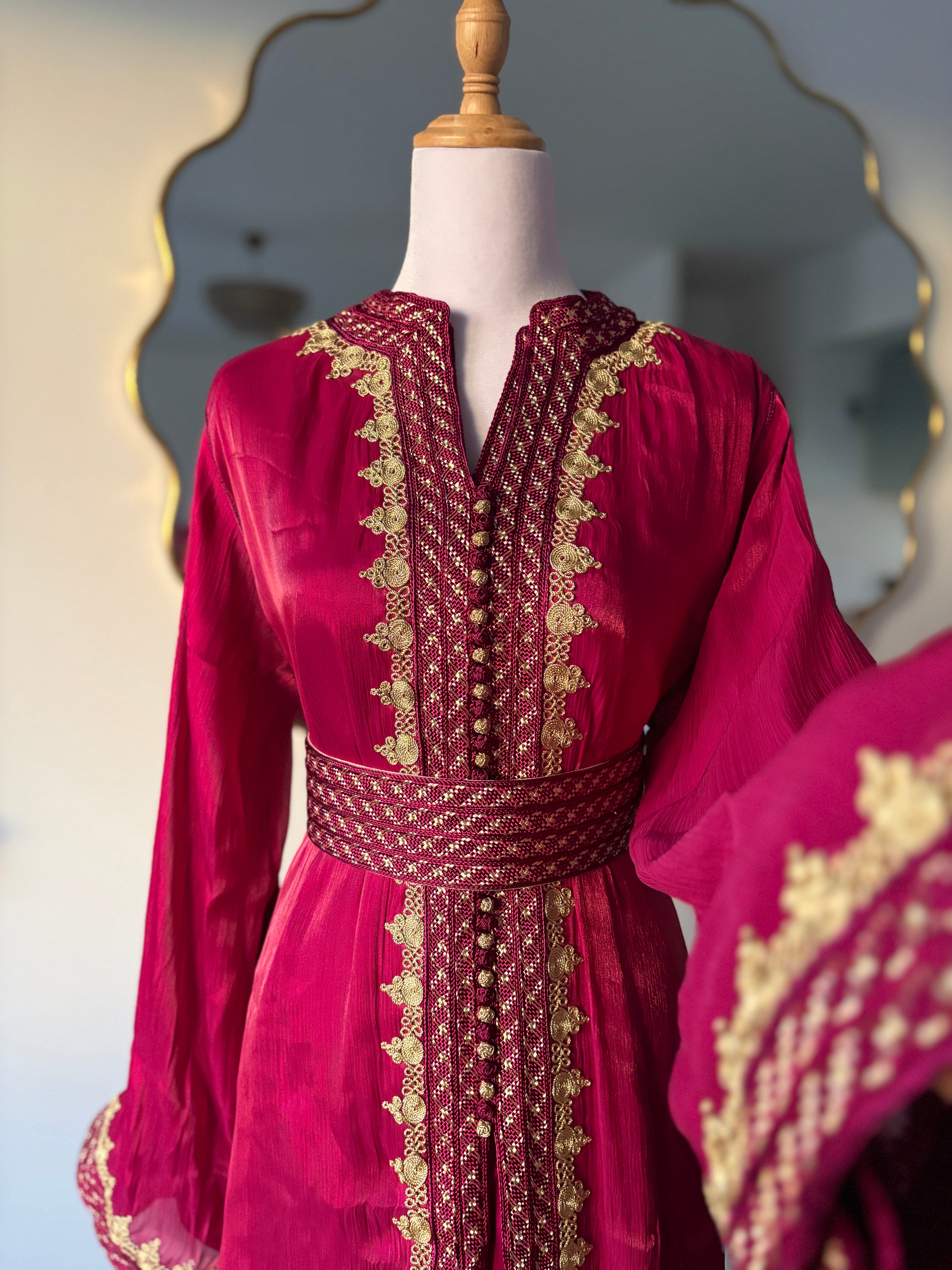 Takchita Organza Goldy - Cerise