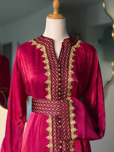 Takchita Organza Goldy - Cerise